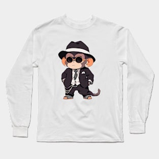 Monkey Mafia: The Stylish Kingpin Long Sleeve T-Shirt